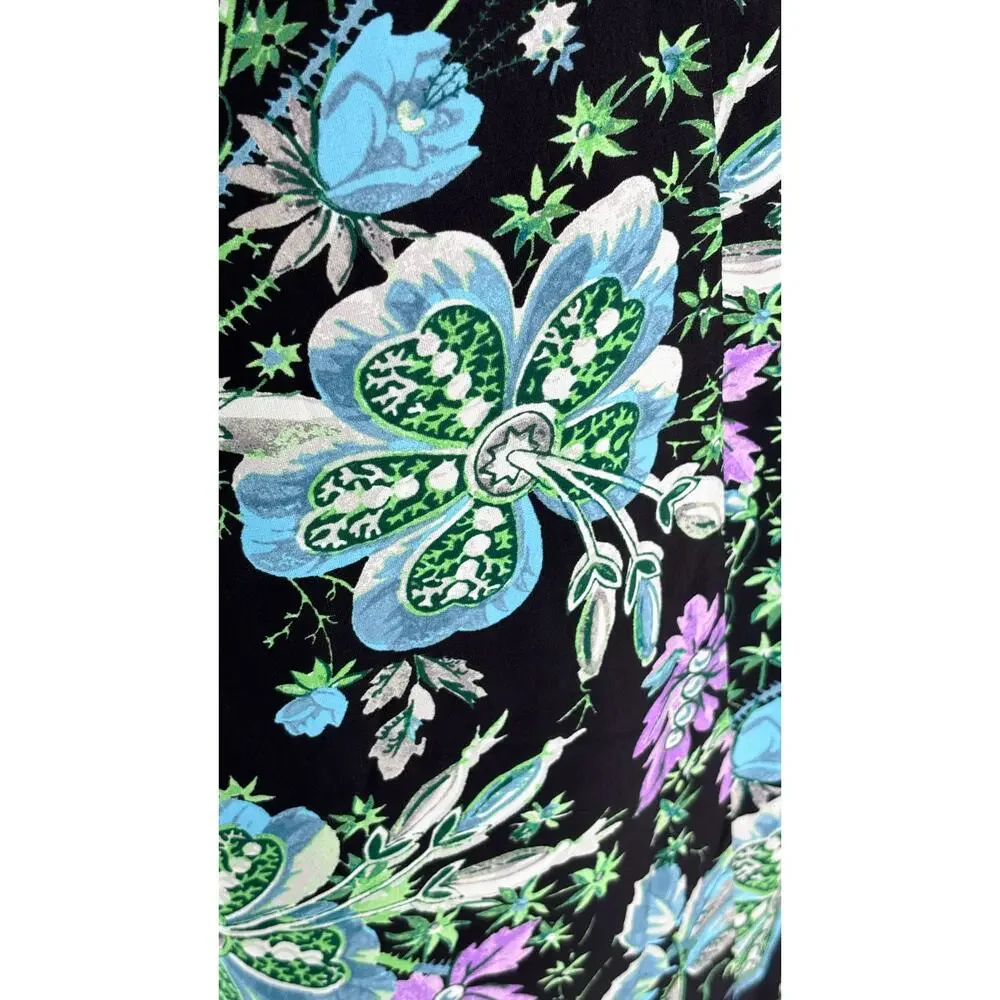 Rhode V Neck Floral Ina Midi Dress Hibiscus Women Size 4 New Bubble Short Sleeve